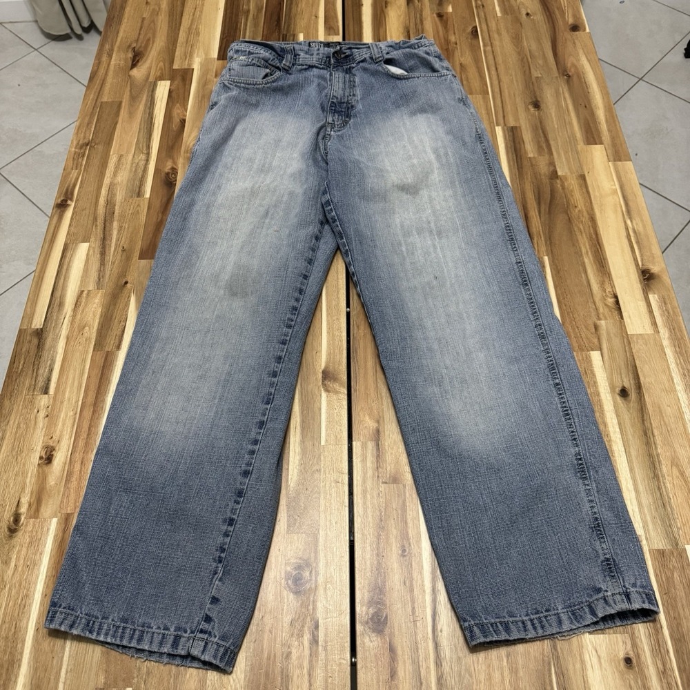 Vintage Southpole Jeans Mens 32x33 Baggy Wide Leg Blue Denim Skater Hip Hop Y2K